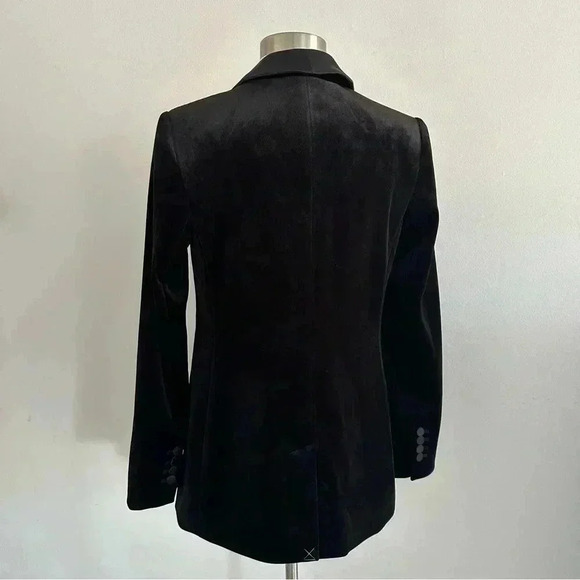 New Express Shawl Satin Collar Double Breasted Tuxedo Velvet Blazer Jacket S - Picture 5 of 10